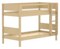 FLEXA White Sand Etagenbett mit senkrechter Leiter und Streben Absturzsicherung sand