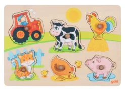 Goki Steckpuzzle Auf dem Bauernhof