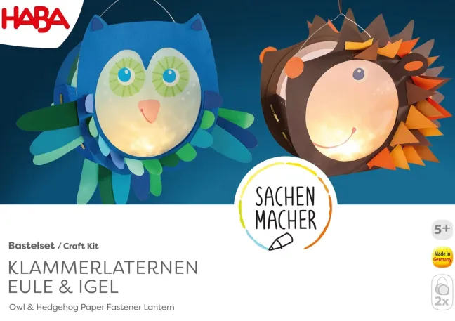 Haba Bastelset - Klammerlaternen Eule & Igel 2012702
