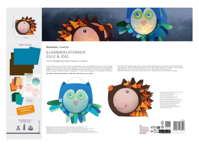 Haba Bastelset - Klammerlaternen Eule & Igel 2012702