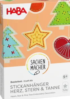Haba Bastelset - Stickanhänger Herz, Stern & Tanne 2012720