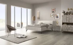 Hasena Marla Polsterbett 180x200cm Anthrazit/Boucle ivory