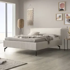 Hasena Marla Polsterbett 180x200cm Anthrazit/Boucle ivory