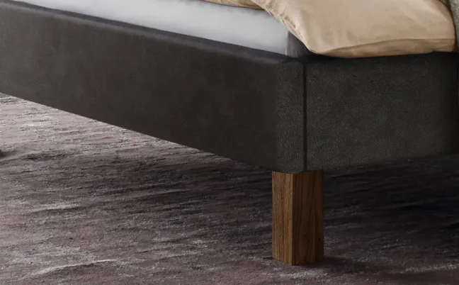 Hasena Noah Polsterbett 180x200cm Fußhöhe: 25cm Nussbaum geölt/Buffalo shale