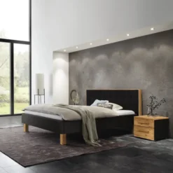 Hasena Noah Polsterbett 180x200cm Fußhöhe: 20cm Wildbuche natur geölt/Buffalo shale