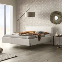 Hasena Nora Polsterbett 180x200cm Anthrazit/Boucle ivory