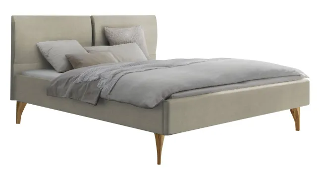 Hasena Tamara Polsterbett 180x200cm Fußhöhe: 20cm Wildbuche natur geölt/Pepe beige