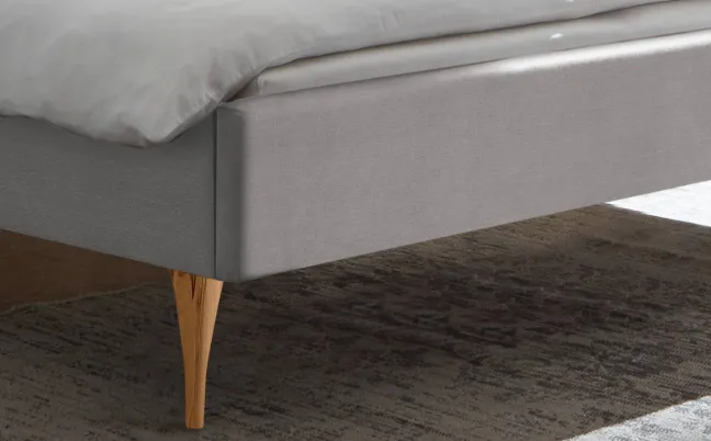 Hasena Tamara Polsterbett 180x200cm Fußhöhe: 20cm Wildbuche natur geölt/Pepe grau