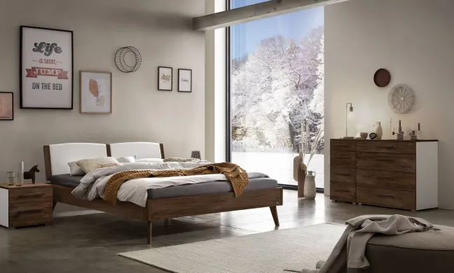 Hasena Twia Nachttisch Nussbaum geölt/weiß
