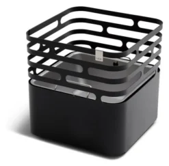 Höfats CUBE Feuerkorb schwarz inkl. CUBE Auflagebrett Bambus