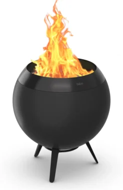 Höfats MOON 45 All Black Feuerkorb mit niedrigem Fuß schwarz