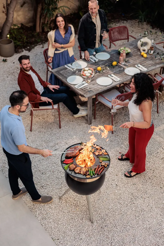 Höfats MOON 55 Plancha-Grillset mit hohem und niedrigem Fuß