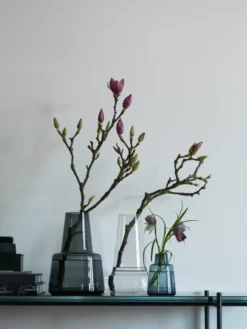 Holmegaard Flora Vase mittlerer Hals smoke H:24 cm