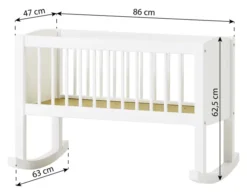 Hoppekids Babywiege/Sitzbank 40x80cm weiß