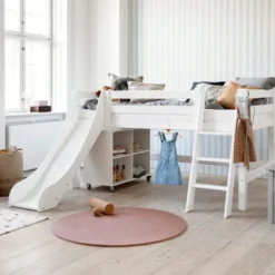 Hoppekids Bücherregal groß auf Rollen weiß