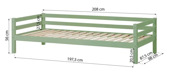 Hoppekids ECO Dream Bett 90x200cm pale green