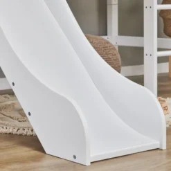 Hoppekids ECO Dream Halbhochbett Junior 70x160cm mit Rutsche und gerader Leiter teilbar weiß