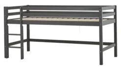 Hoppekids ECO Dream Halbhochbett 90x200cm mit gerader Leiter teilbar dunkelgrau