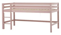 Hoppekids ECO Dream Halbhochbett 90x200cm mit gerader Leiter teilbar rosa