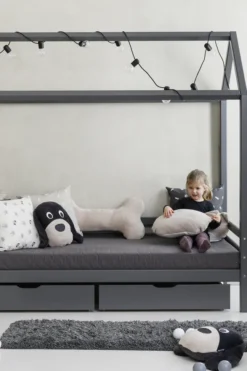 Hoppekids ECO Dream Hausbett 90x200cm dunkelgrau