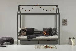 Hoppekids ECO Dream Hausbett 90x200cm dunkelgrau