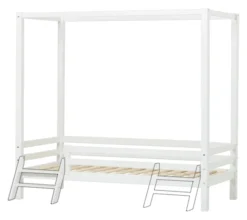 Hoppekids ECO Dream Himmelbett 90x200cm mit 3/4 Absturzs. und kleiner Leiter weiß