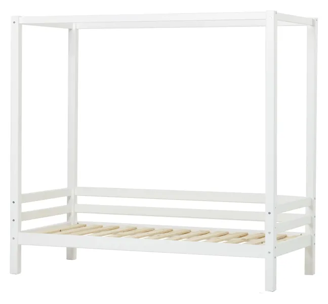 Hoppekids ECO Dream Himmelbett 90x200cm mit hinterer Absturzs. weiß