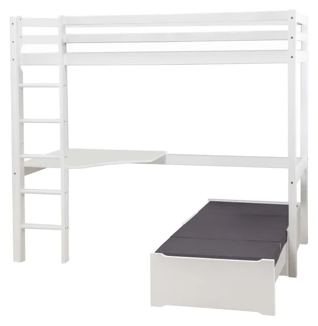 Hoppekids ECO Dream Hochbett Mega 90x200 cm mit Lounge-Modul (inkl. Passender Matratze) und Schreibtisch