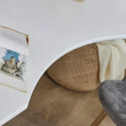 Hoppekids ECO Dream Hochbett 90x200cm mit gerader Leiter und Schreibtisch weiß