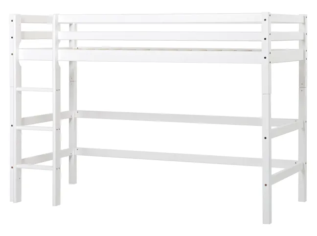 Hoppekids ECO Dream Mittelhochbett 90x200cm mit gerader Leiter weiß