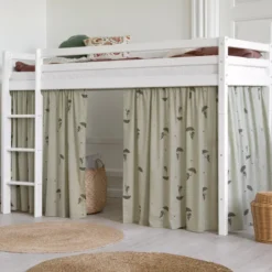 Hoppekids ECO Dream Mittelhochbett 90x200cm mit gerader Leiter weiß