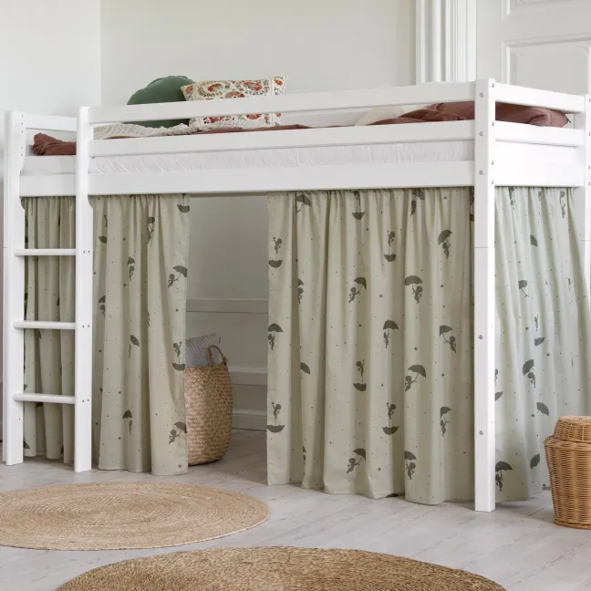 Hoppekids ECO Dream Mittelhochbett 90x200cm mit gerader Leiter weiß