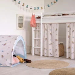 Hoppekids ECO Dream Mittelhochbett 90x200cm mit gerader Leiter weiß