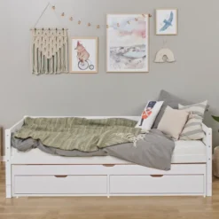 Hoppekids ECO Dream Tagesbett mit Gästebett und 2 Bettkästen weiß