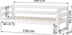 Hoppekids ECO Luxury Sofabett Junior 70x160cm mit Rollrost weiß