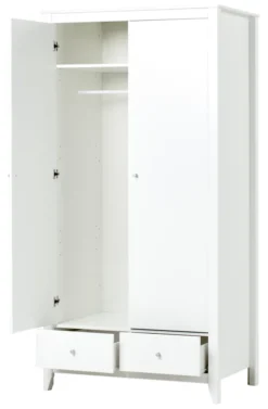 Hoppekids Kleiderschrank 2 Türen und 2 Schubladen weiß