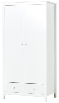 Hoppekids Kleiderschrank 2 Türen und 2 Schubladen weiß