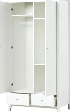 Hoppekids Kleiderschrank 2 Türen und 2 Schubladen weiß