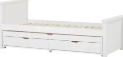 Hoppekids Maja Deluxe Bett 90x200 cm mit Rollrost und Auszieh-/Gästebett weiß