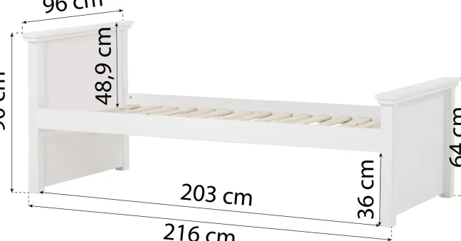 Hoppekids Maja Deluxe Sofabett 90x200cm mit Rollrost weiß
