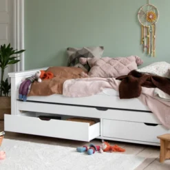 Hoppekids Maja Deluxe Sofabett 90x200cm mit Rollrost weiß