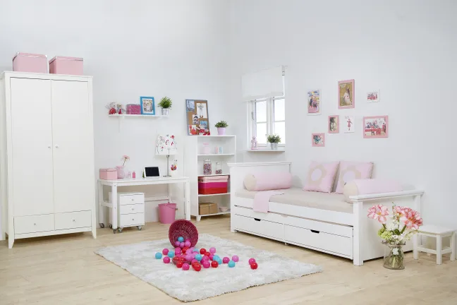 Hoppekids Maja Deluxe Sofabett 90x200cm mit Rollrost weiß