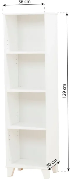 Hoppekids Marie Bücherregal mit 3 Fachböden weiß