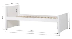 Hoppekids Noah Deluxe Sofabett 90x200cm mit Rollrost weiß