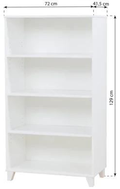 Hoppekids Peter Bücherregal mit 3 Fachböden weiß