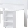 Hoppekids PURE Halbhochbett 90x200 cm mit Schreibtisch weiß