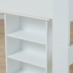 Hoppekids PURE Halbhochbett 90x200 cm mit Schreibtisch weiß