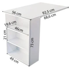 Hoppekids PURE Halbhochbett 90x200 cm mit Schreibtisch weiß