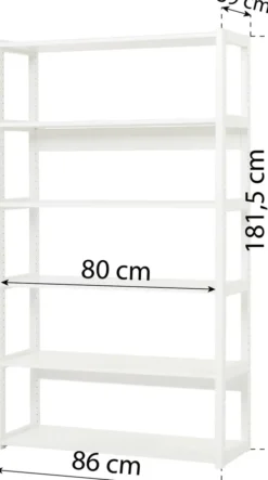 Hoppekids Storey Regal 80cm mit 6 Einlegeböden weiß