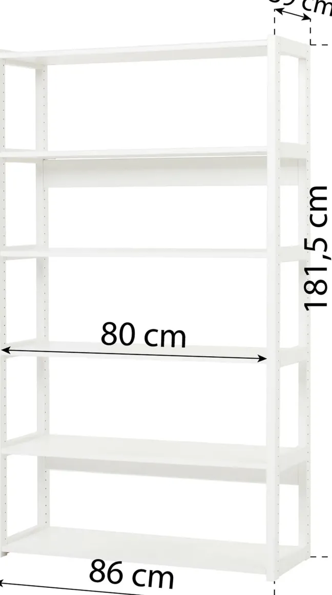Hoppekids Storey Regal 80cm mit 6 Einlegeböden weiß